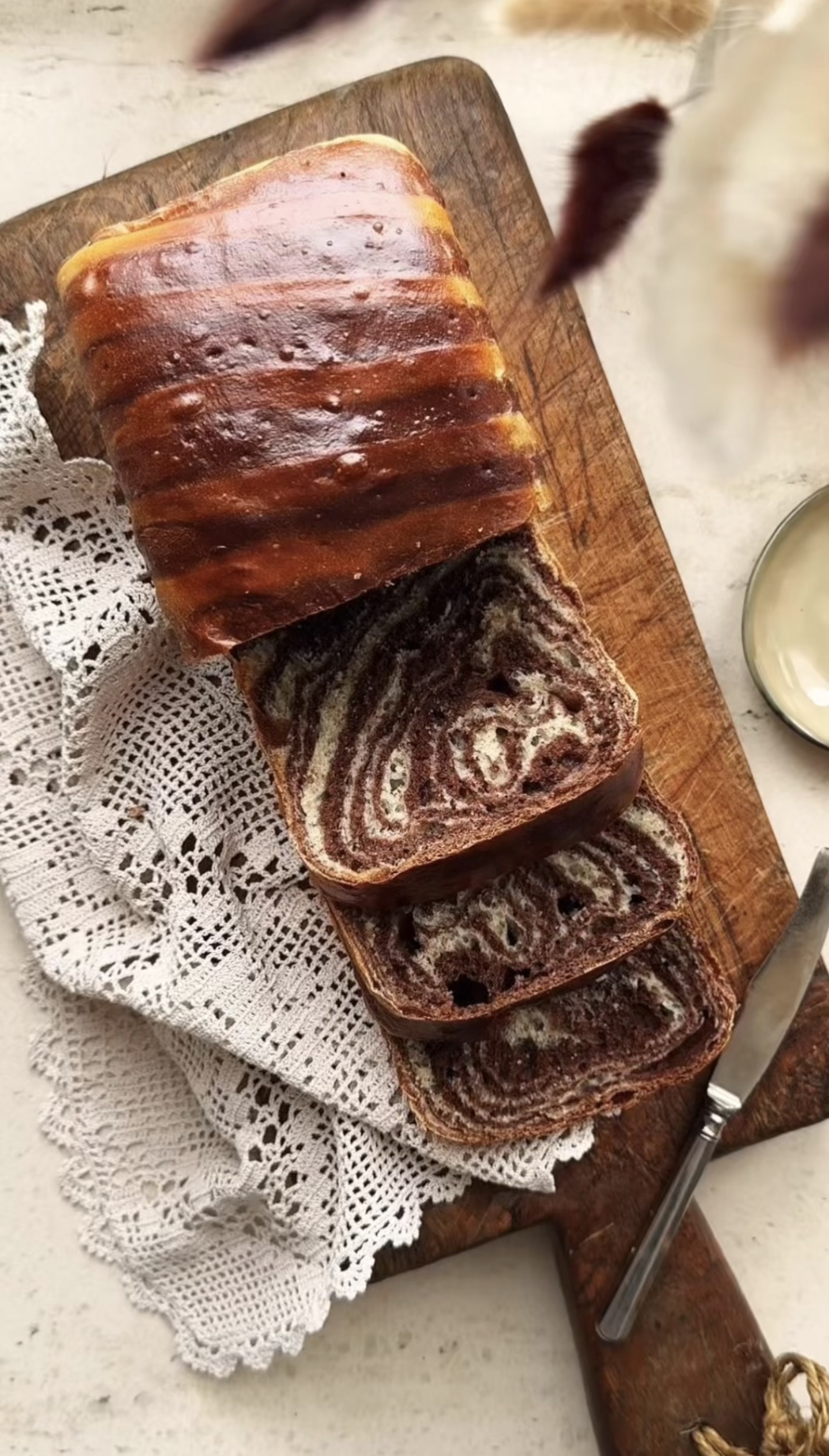 PAN DE MOLDE MARMOLADO. AROMA DE CHOCOLATE